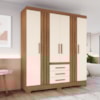 Guarda Roupa Casal 6 Portas 3 Gavetas 160 cm B375 Nature Off White Briz