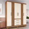 Guarda Roupa Casal 6 Portas 3 Gavetas 160 cm B375 Nature Off White Briz