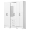Guarda Roupa Casal 6 Portas 3 Gavetas 163 cm B23 Branco Briz