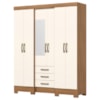 Guarda Roupa Casal 6 Portas 3 Gavetas 163 cm B23 Nature Off White Briz