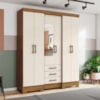 Guarda Roupa Casal 6 Portas 3 Gavetas 163 cm B23 Nature Off White Briz
