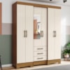 Guarda Roupa Casal 6 Portas 3 Gavetas 163 cm B23 Nature Off White Briz