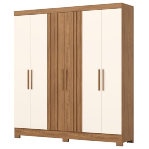 Guarda Roupa Casal 6 Portas 3 Gavetas 200 cm B367 Nature Off White Briz