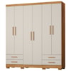 Guarda Roupa Casal 6 Portas 4 Gavetas 182 cm Santiago Cedro Areia RUDK