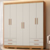 Guarda Roupa Casal 6 Portas 4 Gavetas 182 cm Santiago Cedro Areia RUDK