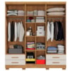 Guarda Roupa Casal 6 Portas 4 Gavetas 182 cm Santiago Cedro Areia RUDK