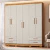 Guarda Roupa Casal 6 Portas 4 Gavetas 182 cm Santiago Cedro Areia RUDK