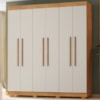 Guarda Roupa Casal 6 Portas 4 Gavetas 201 cm Porto Bello Cedro Areia RUDK