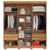 Guarda Roupa Casal 6 Portas 4 Gavetas 201 cm Porto Bello Cedro Areia RUDK