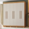 Guarda Roupa Casal 6 Portas 4 Gavetas 201 cm Porto Bello Cedro Areia RUDK