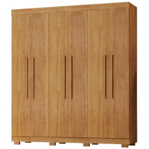 Guarda Roupa Casal 6 Portas 4 Gavetas 201 cm Porto Bello Cedro RUDK