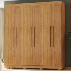 Guarda Roupa Casal 6 Portas 4 Gavetas 201 cm Porto Bello Cedro RUDK