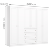 Guarda Roupa Casal 6 Portas 4 Gavetas 262 cm Americano Branco HP HENN