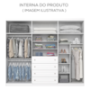 Guarda Roupa Casal 6 Portas 4 Gavetas 262 cm Americano Branco HP HENN