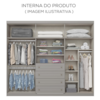 Guarda Roupa Casal 6 Portas 4 Gavetas 262 cm Americano Cinza HENN