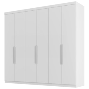 Guarda Roupa Casal 6 Portas 4 Gavetas Eviden 230 cm Branco Absoluto ZANZ