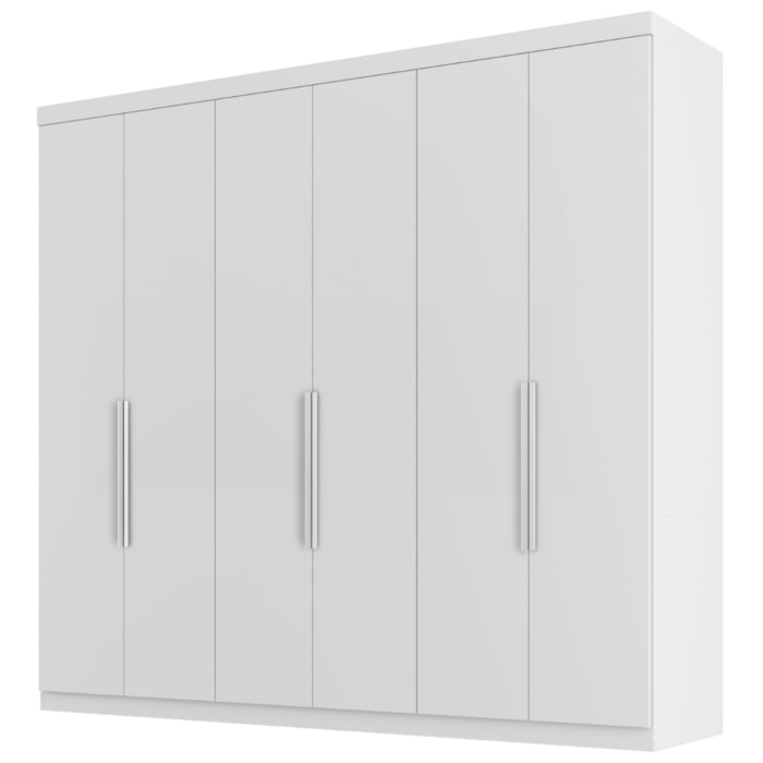 Guarda Roupa Casal 6 Portas 4 Gavetas Eviden 230 cm Branco Absoluto ZANZ