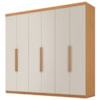 Guarda Roupa Casal 6 Portas 4 Gavetas Eviden 230 cm Cinamomo Areia ZANZ