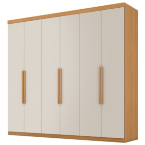 Guarda Roupa Casal 6 Portas 4 Gavetas Eviden 230 cm Cinamomo Areia ZANZ