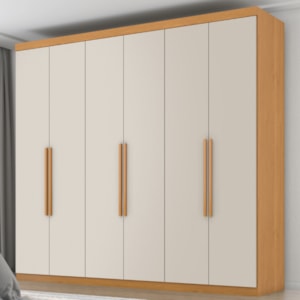 Guarda Roupa Casal 6 Portas 4 Gavetas Eviden 230 cm Cinamomo Areia ZANZ