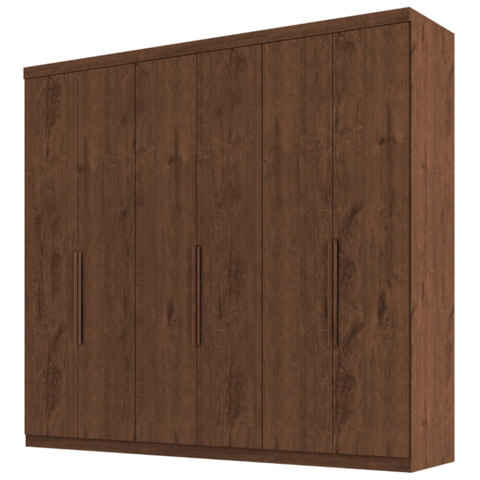 Guarda Roupa Casal 6 Portas 4 Gavetas Eviden 230 cm Jacaranda ZANZ