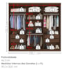 Guarda Roupa Casal 6 Portas 4 Gavetas Eviden 230 cm Jacaranda ZANZ