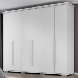 Guarda Roupa Casal 6 Portas 5 Gavetas Rest 273 cm Branco Absoluto ZANZ