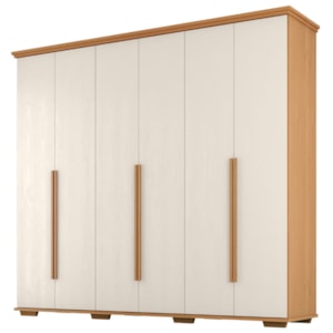 Guarda Roupa Casal 6 Portas 5 Gavetas Rest 273 cm Cinamomo Areia ZANZ