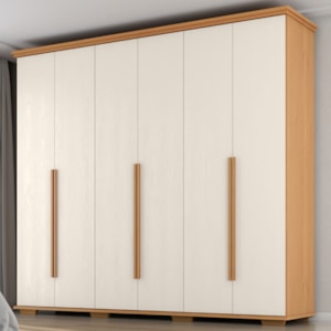 Guarda Roupa Casal 6 Portas 5 Gavetas Rest 273 cm Cinamomo Areia ZANZ