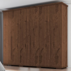 Guarda Roupa Casal 6 Portas 5 Gavetas Rest 273 cm Jacaranda ZANZ