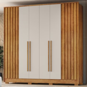 Guarda Roupa Casal 6 Portas 6 Gavetas 224 cm Navegantes Cedro Areia RUDK