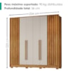 Guarda Roupa Casal 6 Portas 6 Gavetas 224 cm Navegantes Cedro Areia RUDK