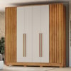 Guarda Roupa Casal 6 Portas 6 Gavetas 224 cm Navegantes Cedro Areia RUDK