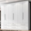 Guarda Roupa Casal 6 Portas 6 Gavetas Mari 230 cm Branco Absoluto ZANZ