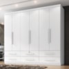 Guarda Roupa Casal 6 Portas 6 Gavetas Mari 230 cm Branco Absoluto ZANZ