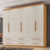 Guarda Roupa Casal 6 Portas 6 Gavetas Mari 230 cm Cinamomo Areia ZANZ