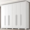 Guarda Roupa Casal 6 Portas 6 Gavetas MDF Platina 236 cm Branco Absoluto ZANZ