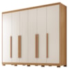 Guarda Roupa Casal 6 Portas 6 Gavetas MDF Platina 236 cm Cinamomo Areia ZANZ