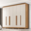 Guarda Roupa Casal 6 Portas 6 Gavetas MDF Platina 236 cm Cinamomo Areia ZANZ