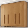 Guarda Roupa Casal 6 Portas 6 Gavetas MDF Platina 236 cm Cinamomo ZANZ