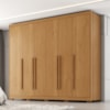 Guarda Roupa Casal 6 Portas 6 Gavetas MDF Platina 236 cm Cinamomo ZANZ