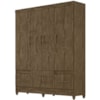 Guarda Roupa Casal 6 Portas 9123 Castanho Wood Moval