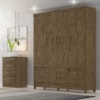 Guarda Roupa Casal 6 Portas 9123 Castanho Wood Moval