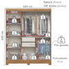 Guarda Roupa Casal 6 Portas Com Espelho 163 cm BE313 Nature Off White Briz