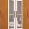 Guarda Roupa Casal 6 Portas Com Espelho 163 cm BE313 Nature Off White Briz
