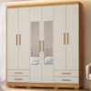 Guarda Roupa Casal 6 Portas Com Espelho 182 cm Santiago Cedro Areia RUDK