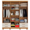 Guarda Roupa Casal 6 Portas Com Espelho 182 cm Santiago Cedro Areia RUDK