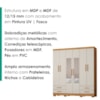 Guarda Roupa Casal 6 Portas Com Espelho 182 cm Santiago Cedro Areia RUDK