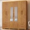 Guarda Roupa Casal 6 Portas Com Espelho 182 cm Santiago Cedro RUDK