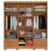Guarda Roupa Casal 6 Portas Com Espelho 182 cm Santiago Cedro RUDK